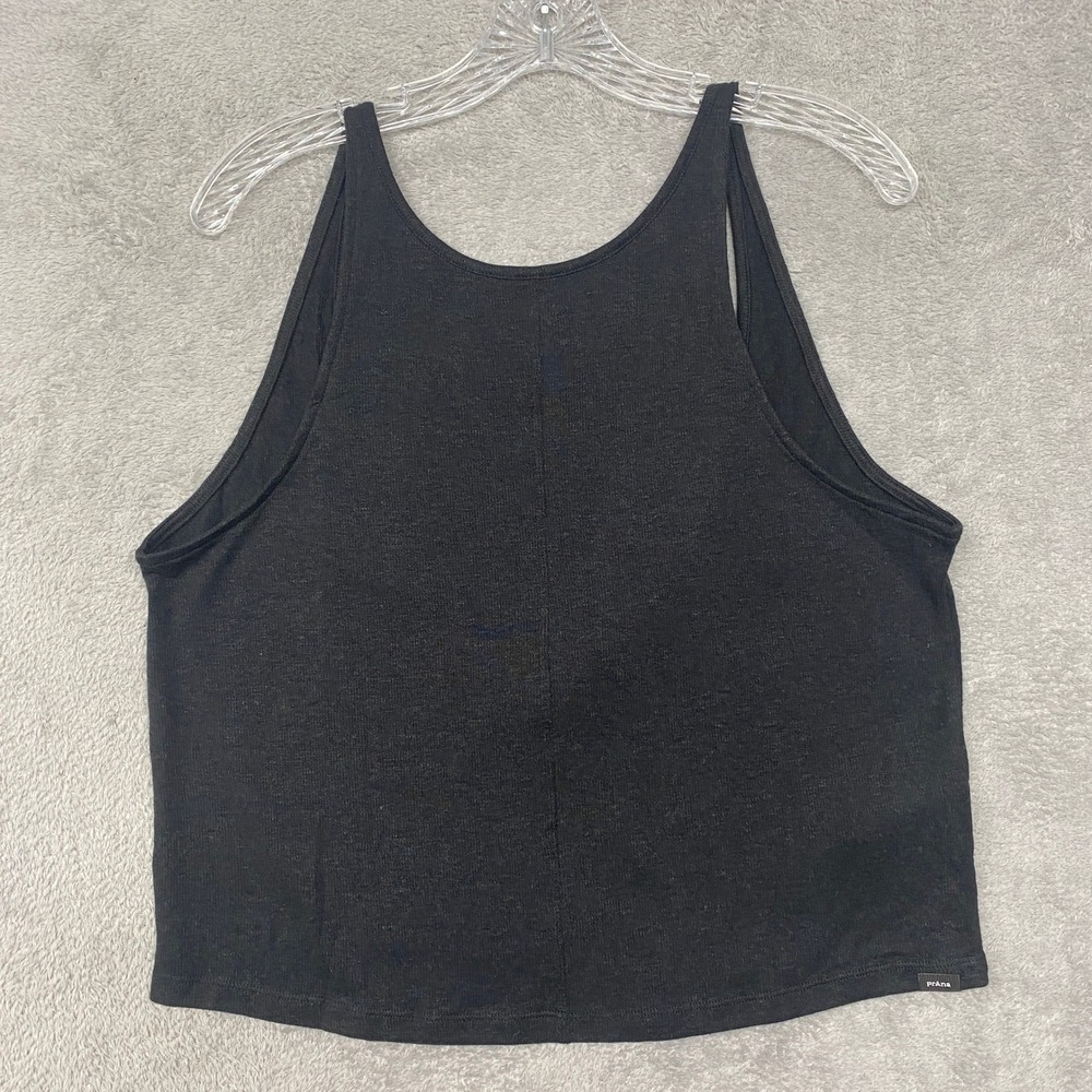 Prana New Moon Tank Top Womens XS Black Relaxed Fit Hemp Blend Sleeveless - Picture 2 of 10